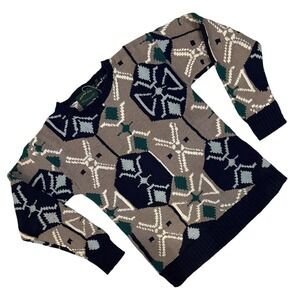 Vtg Maine Bay‎ Traditionals Womens Sweater S Chunky Knit Holiday Ski Wool